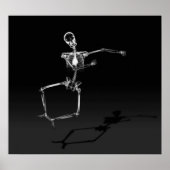 POSTER - X-RAY SKELETON JOY LEAP BLK B&W (Vorne)