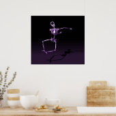 POSTER - X-RAY SKELETON JOY LEAP BLK PURPLE (Küche)