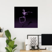 POSTER - X-RAY SKELETON JOY LEAP BLK PURPLE (Heimbüro)
