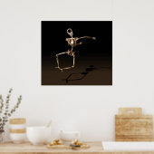 POSTER - X-RAY SKELETON JOY LEAP BLK SEPIA (Küche)