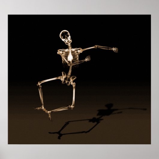 POSTER - X-RAY SKELETON JOY LEAP BLK SEPIA (Vorne)