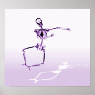 POSTER - X-RAY SKELETON JOY LEAP LILA