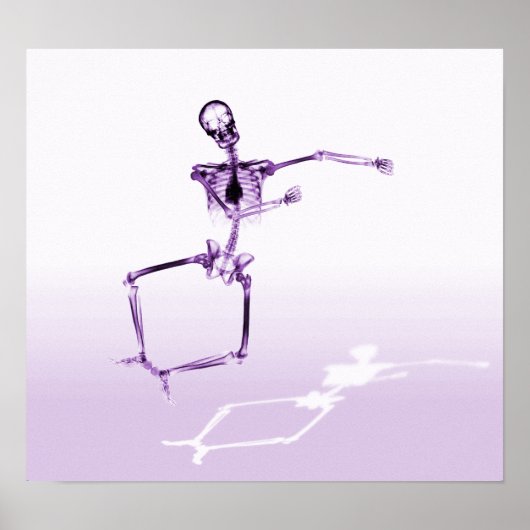 POSTER - X-RAY SKELETON JOY LEAP LILA (Vorne)