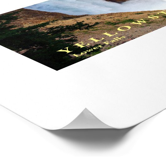 Poster Yellowstone Wasserfall (Ecke)