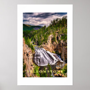 Poster Yellowstone Wasserfall