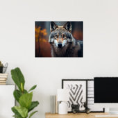 Poster Yellowstone Wolf (Heimbüro)