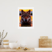 Poster Yellowstone Wolf (Küche)