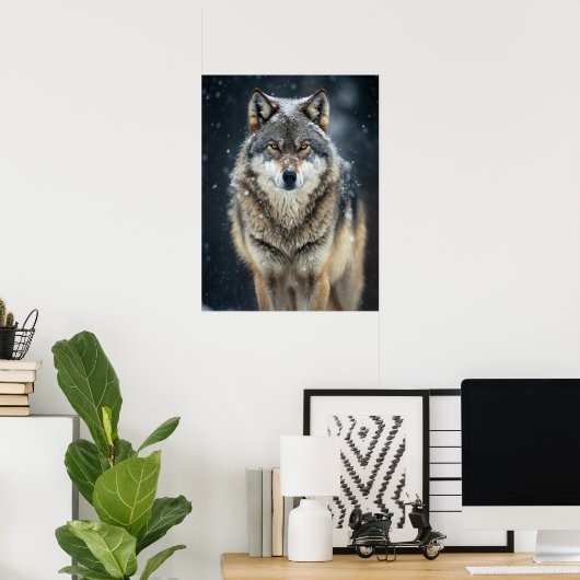 Poster Yellowstone Wolf (Heimbüro)