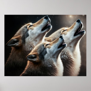Poster Yellowstone Wölfe