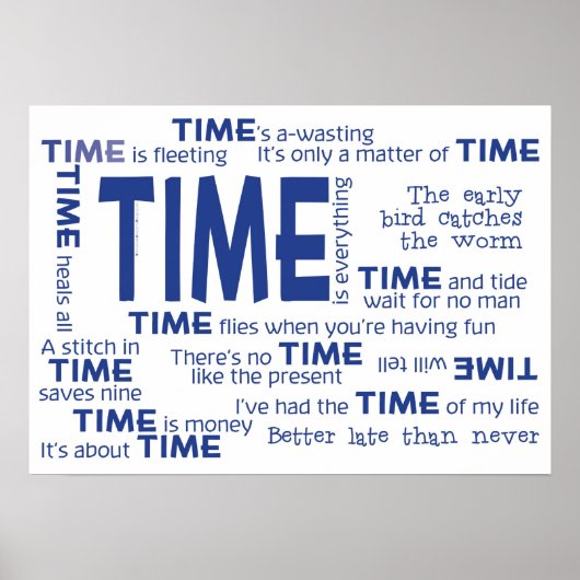 Poster - Zeitsprichwörter [blau] (Vorne)