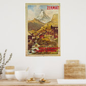 Poster Zermatt Schweiz Gornergratbahn (Küche)