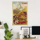 Poster Zermatt Schweiz Gornergratbahn (Heimbüro)
