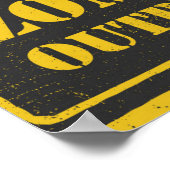 Poster Zombie-Ausbruch. Signaturboard mit Zombie (Ecke)