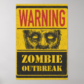 Poster Zombie-Ausbruch. Signaturboard mit Zombie (Vorne)