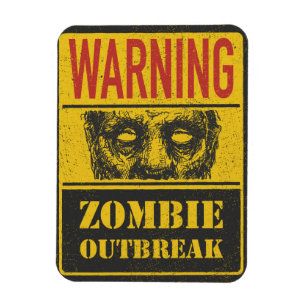 Poster Zombie-Ausbruch. Signaturboard mit Zombie Magnet