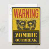 Poster Zombie-Ausbruch. Signaturboard mit Zombie Postkarte (Vorne/Hinten)