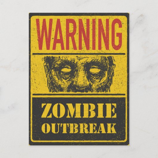 Poster Zombie-Ausbruch. Signaturboard mit Zombie Postkarte (Vorderseite)