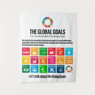 Poster zu den globalen Zielen Wandteppich