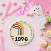 Poster zum 1976er Retro-Geburtstag oder Klassentre Pappteller (Party)