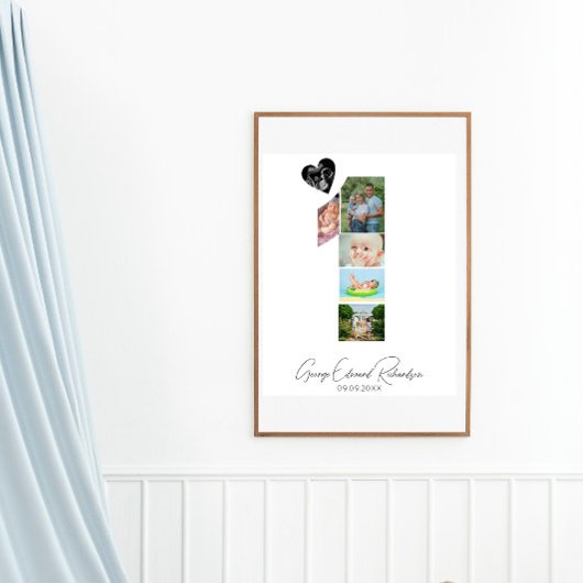 Poster zum 1. Geburtstag - Fotocollage - Erinnerun