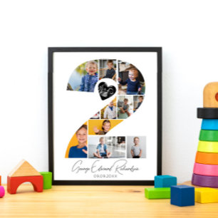 Poster zum 2. Geburtstag mit Fotocollage als Erinn