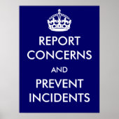 Poster zum Bericht über Vorfälle und Vorfälle (Vorne)