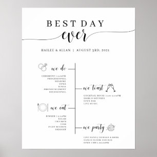 Poster zum besten Tag je Hochzeitzeitprogramm