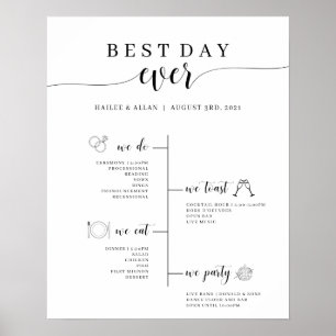 Poster zum besten Tag je Hochzeitzeitprogramm
