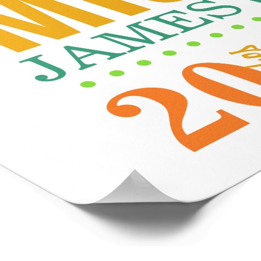 Poster zum Geburtsdatum des Kindes - Zirkus (Ecke)