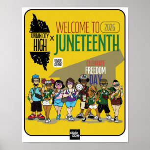 Poster zum Juneteenth-Feiertag in Urban City High