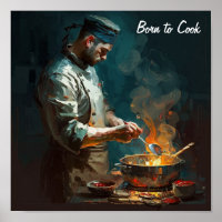 Poster zum Kochen eines Koch - im Stil eines Öls