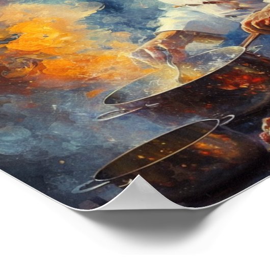 Poster zum Kochen eines Koch - im Stil eines Öls (Ecke)