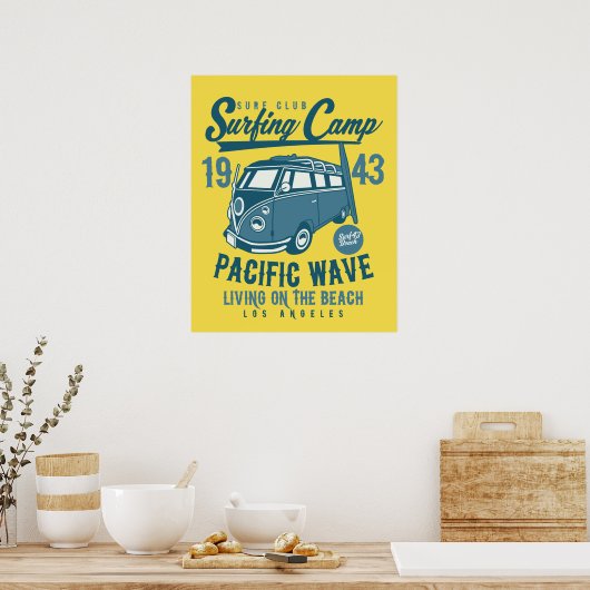 Poster zum Surfen im Camp Pacific Wave (Küche)