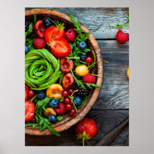 Poster zum Thema Essen mit Obstsalat