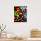 Poster zum Thema Essen mit Obstsalat (Küche)