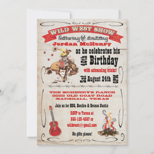 Poster zur Geburtstagsfeier mit Wildwest-Show-Einl Einladung