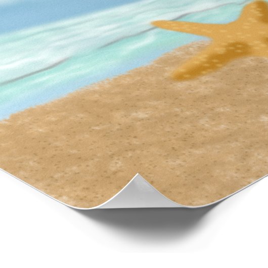 Poster zur LIEBE am Strand (Ecke)