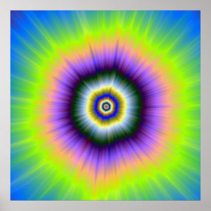 Posterexplosion in Gelb und Violett Poster