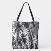Posterised Gray Palm Trees Design Tasche (Rückseite)