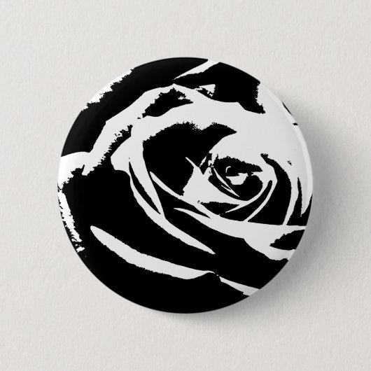 Posterisierte Rose Kunst Button (Vorderseite)