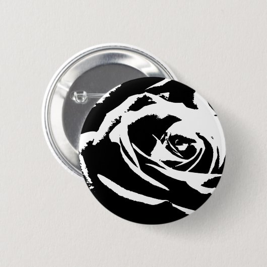 Posterisierte Rose Kunst Button (Vorne & Hinten)