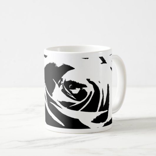 Posterisierte Rose Kunst Kaffeetasse (VorderseiteRechts)