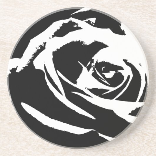 Posterisierte Rose Kunst Sandstein Untersetzer (Vorne)