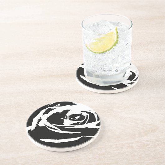 Posterisierte Rose Kunst Sandstein Untersetzer (Seite)