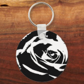 Posterisierte Rose Kunst Schlüsselanhänger (Vorderseite)