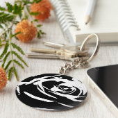 Posterisierte Rose Kunst Schlüsselanhänger (Seite)