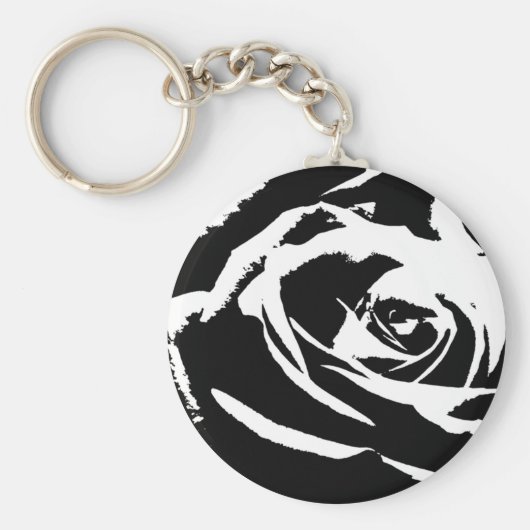 Posterisierte Rose Kunst Schlüsselanhänger (Vorne)