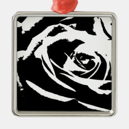 Posterisierte Rose Kunst Silbernes Ornament