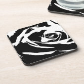 Posterisierte Rose Kunst Untersetzer (Linke Seite)