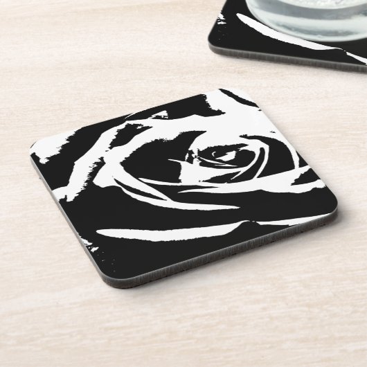 Posterisierte Rose Kunst Untersetzer (Linke Seite)